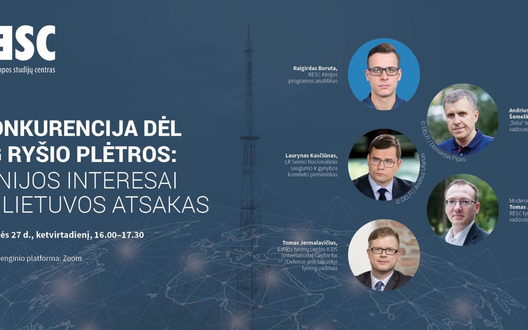 Virtuali diskusija „Konkurencija dėl 5G ryšio plėtros: Kinijos interesai ir Lietuvos atsakas”